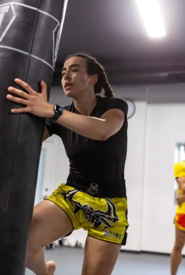Muay Thai training, known as Thailand's national sport and an ancient martial art, is a full-body workout that builds self-confidence, self-respect, and offers effective self-defense techniques using the eight limbs — fists, elbows, knees, and shins.